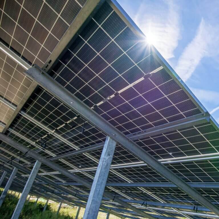 Recording from beneath a solar panel