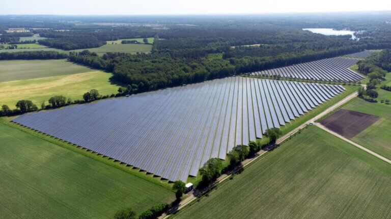 Aerial view of the Losser solar farm