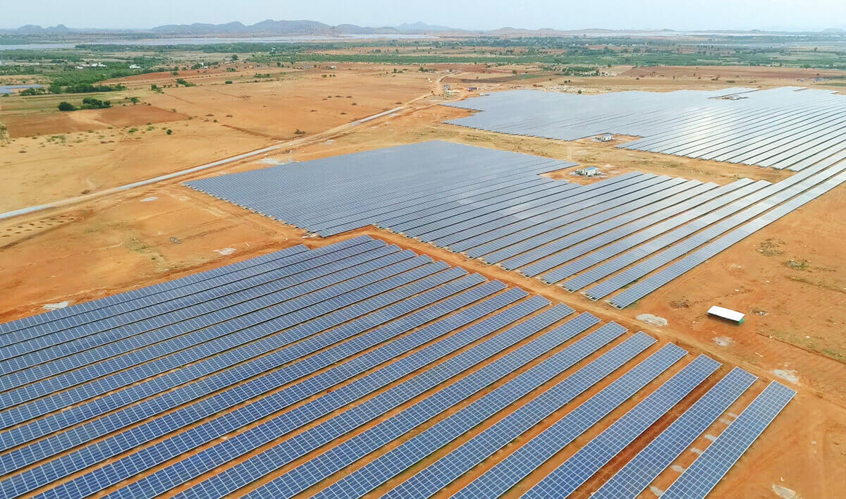 Solar park project Pavagada from above