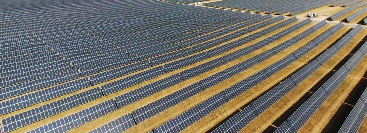 Aerial view of solar park