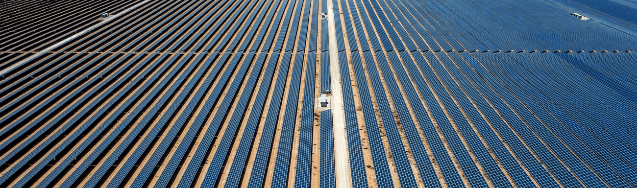 Aerial view of solar park