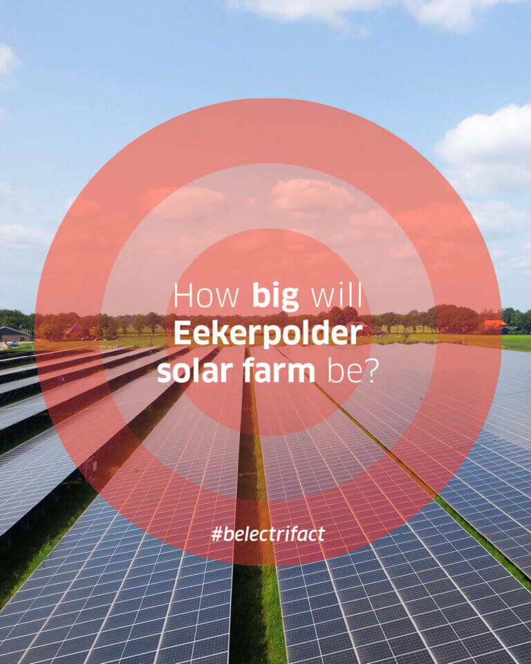 Image of solar park with the question of how large the Eekerpolder solar park will be