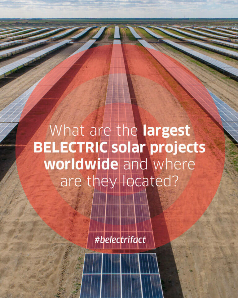 Solar park in the background and the question what are the largest belectric solar projects worldwide