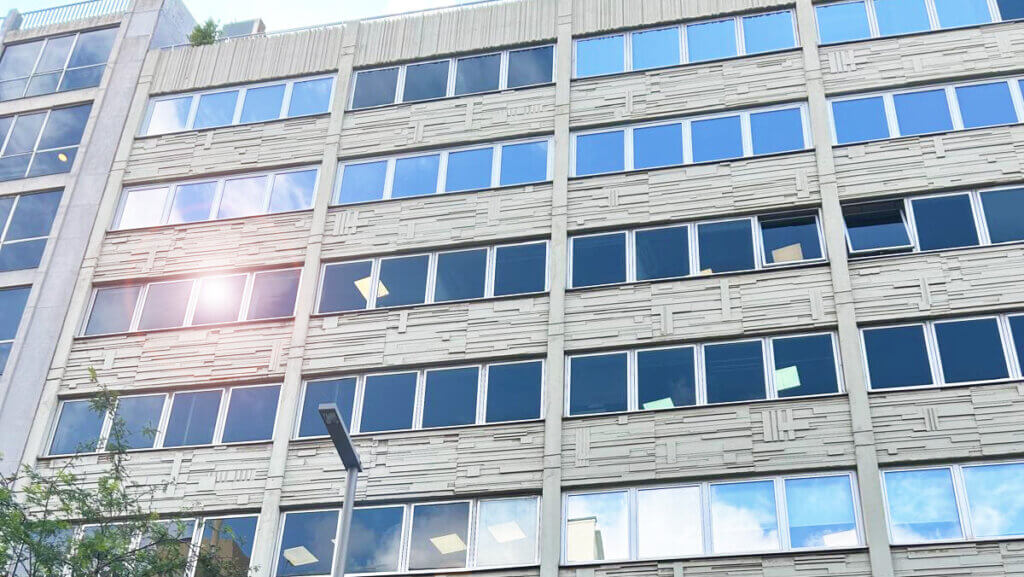 office building in the centre of a city